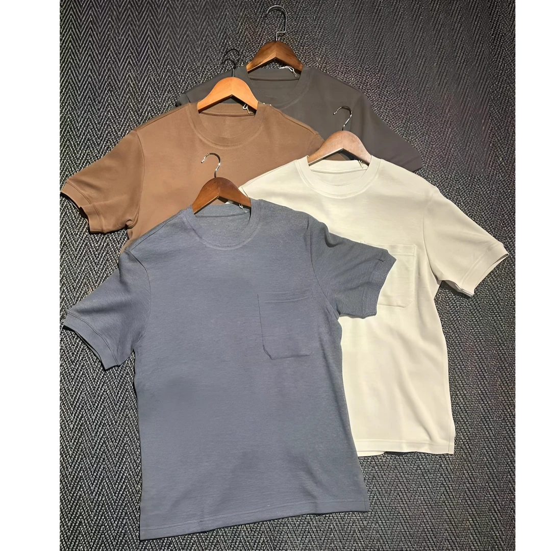 【嵿奢狠货】莫代尔羊毛 简约商务休闲打底T恤男