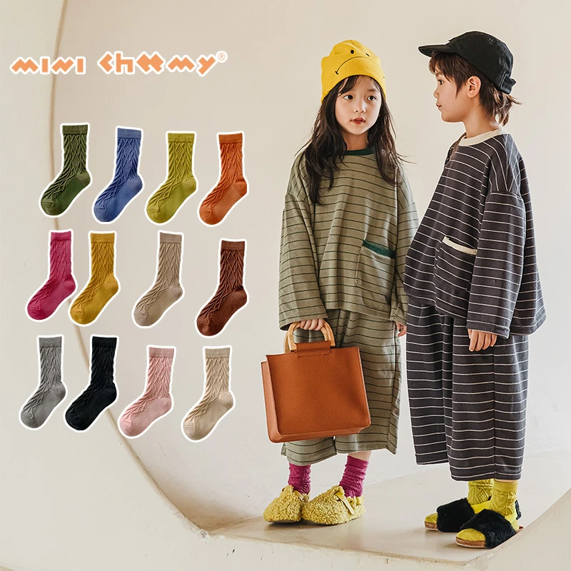 【随机4双】儿童袜子秋冬季云朵棉袜棉花糖袜暖绒袜柔软加厚