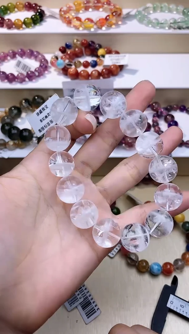 未镶嵌手链水晶千层白幽灵16m+