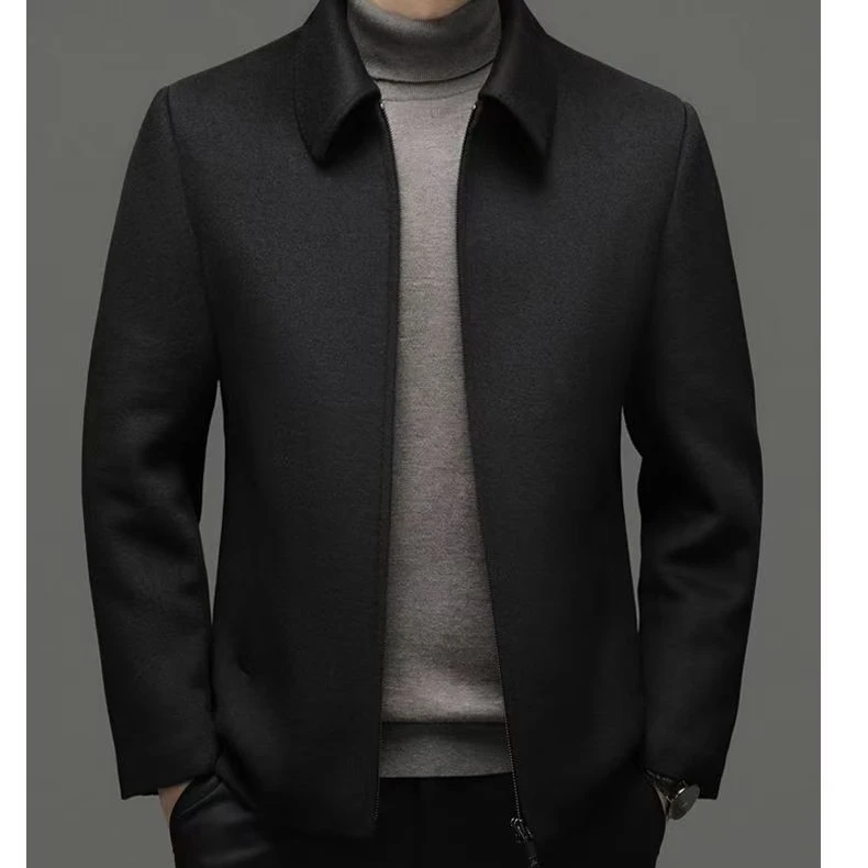 秋冬季毛呢大衣男士外套休闲中长款