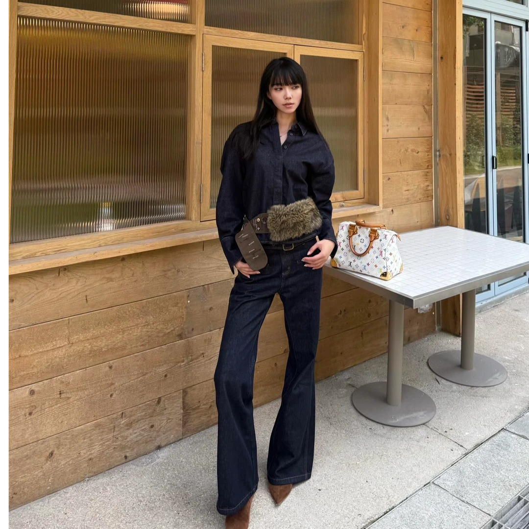 2025早秋新款时尚套装气质显瘦洋气休闲百搭简约长袖上衣阔腿长裤