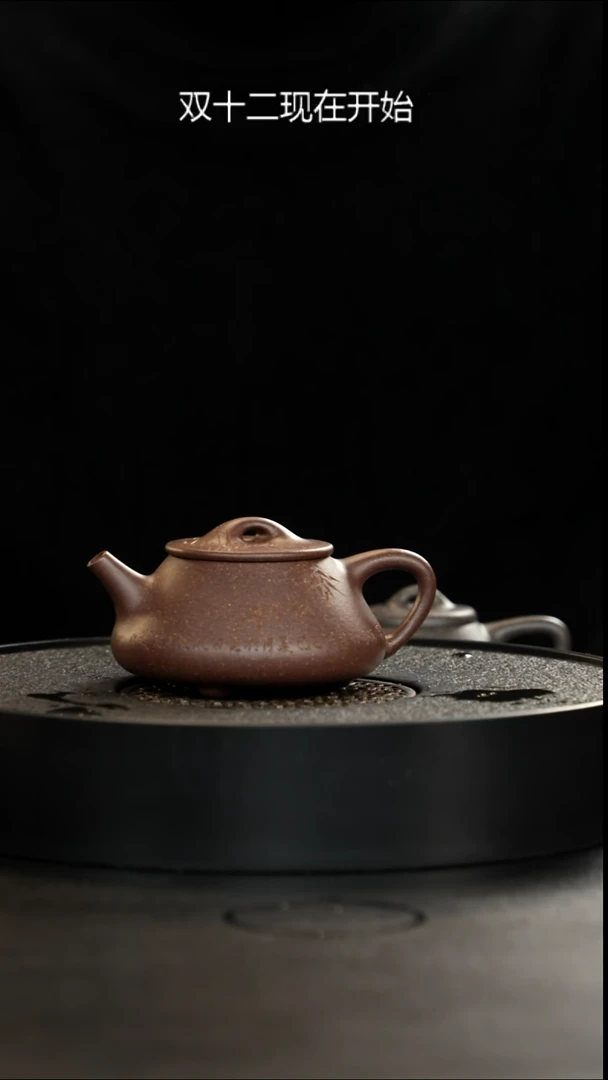 茶壶紫砂手工泥桃花景州刻绘大漏