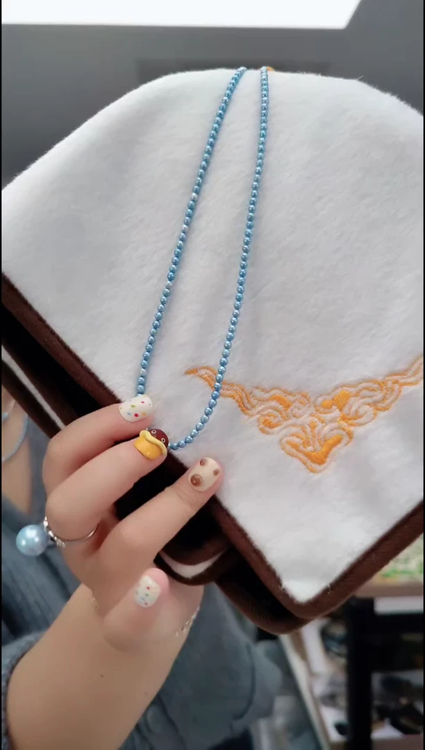 颈饰合金淡水珍珠0416蓝小米珠