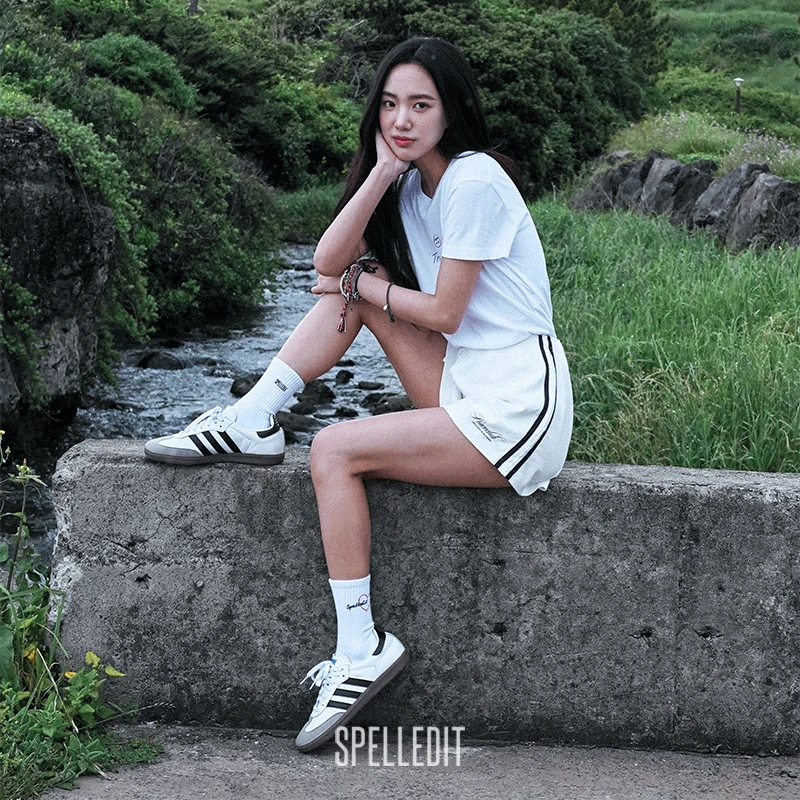 SPELLEDIT新品Peace双线短裤宽松运动舒适日常休闲裤女