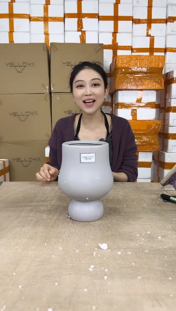 宝莲灯花瓶灰色14x21