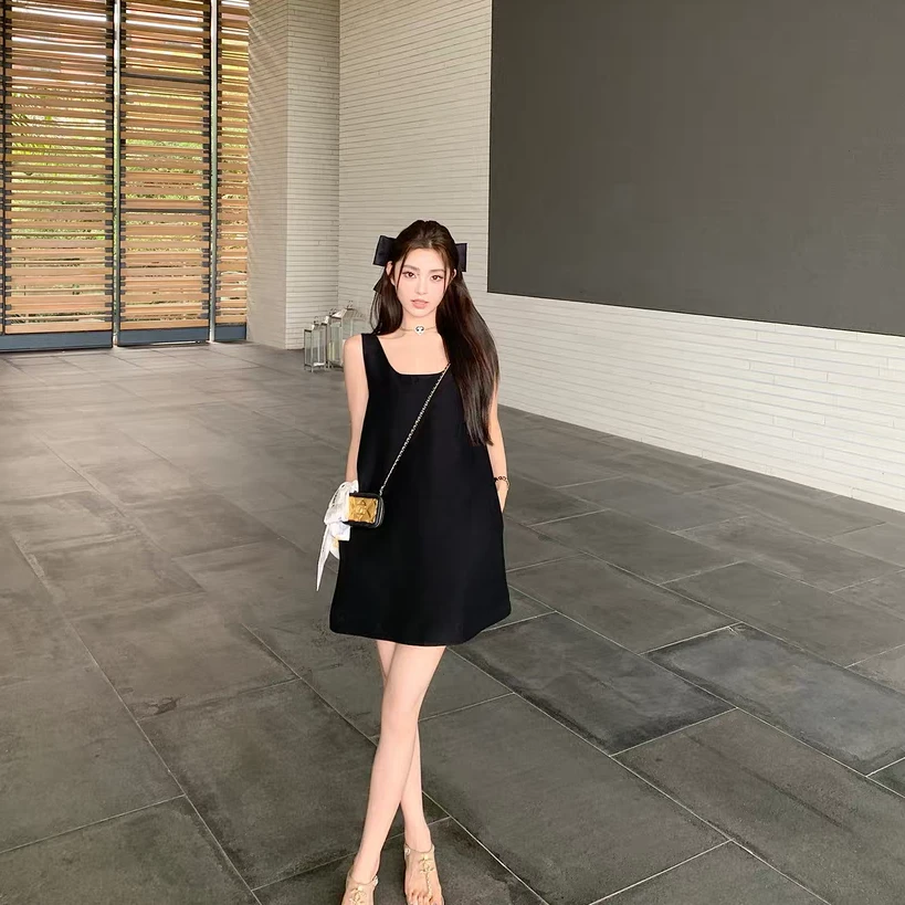 【挚简小黑裙】夏季新款生日吊带裙一件便是高级时装感
