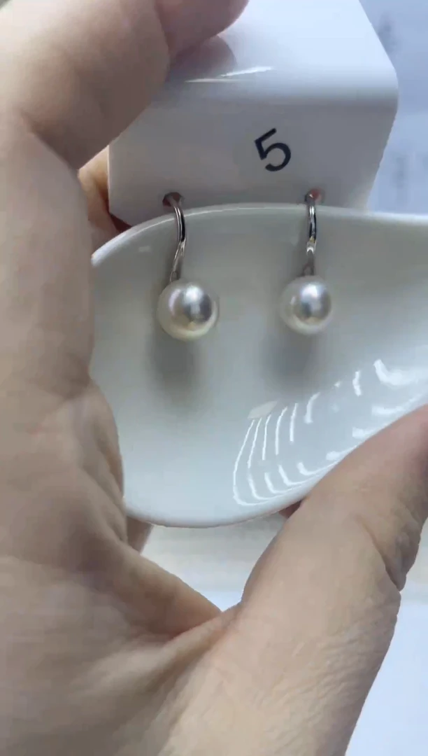 银S925镶嵌耳饰淡水珍珠5