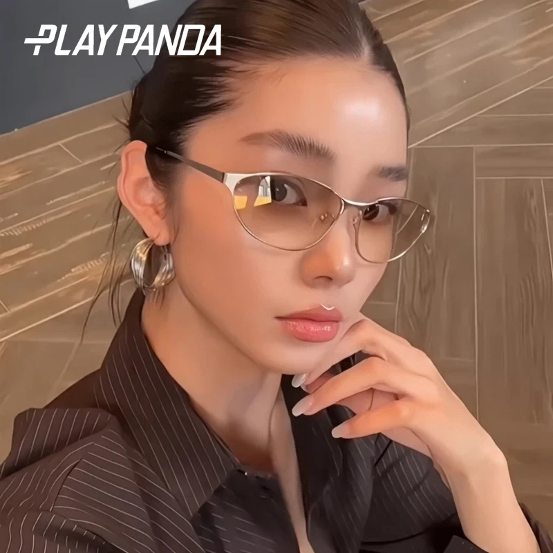 PLAYPANDA猫眼墨镜女款2025新款高级感防紫外线曲面潮流太阳眼镜