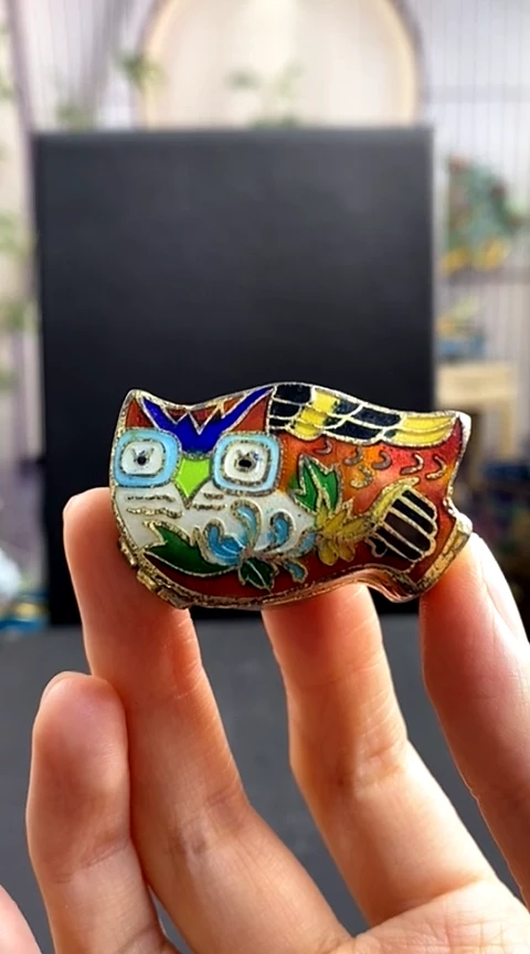 【闪购商品】非遗技艺 景泰蓝粉盒猫头鹰（微瑕）