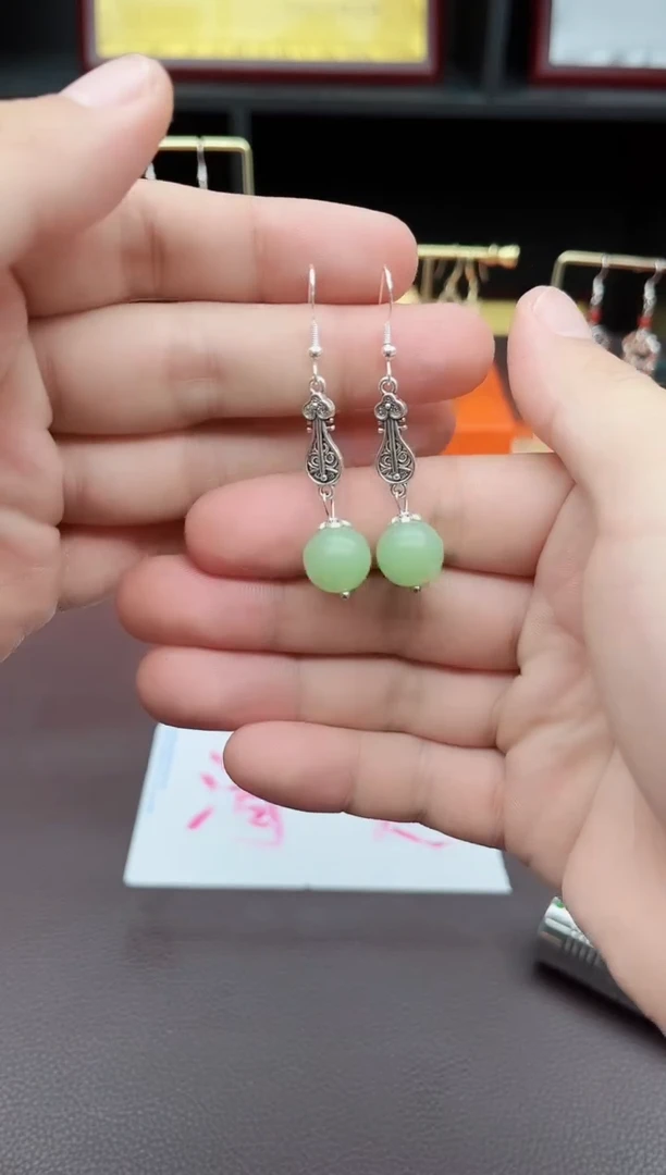 玛瑙/玉髓耳饰银S925镶嵌211000