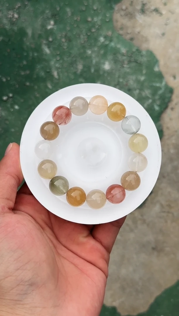 未镶嵌手串水晶彩兔毛手串