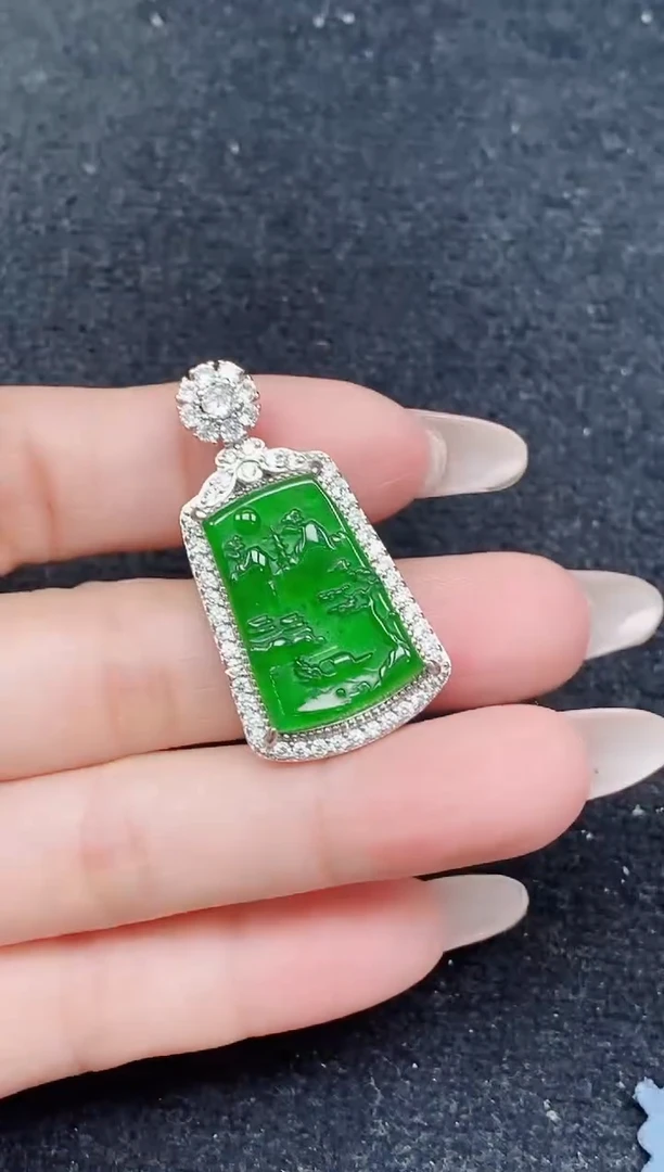 颈饰未镶嵌翡翠天然A货翡翠 保A保真