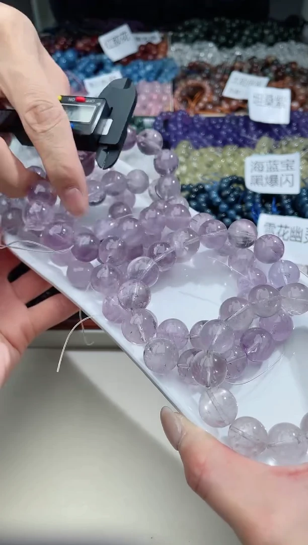 【闪购商品】水晶手链银S925镶嵌紫兔毛525