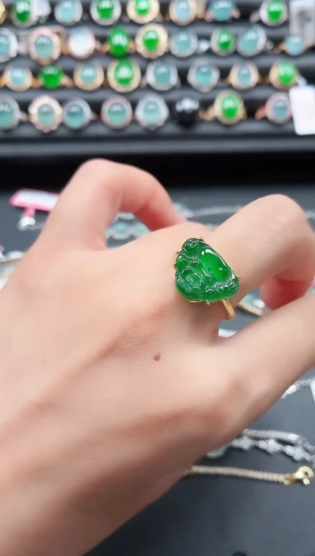 翡翠戒指银S925镶嵌111111
