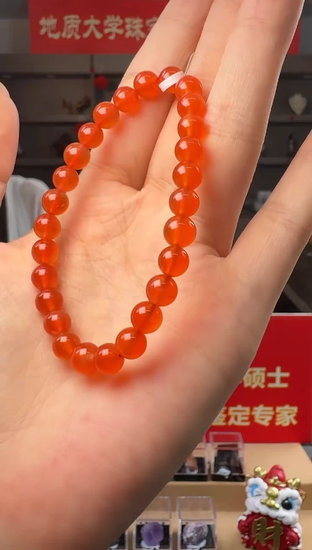 未镶嵌手串南红玛瑙精品保山冰红南红玛瑙圆珠手串6.5-7mm