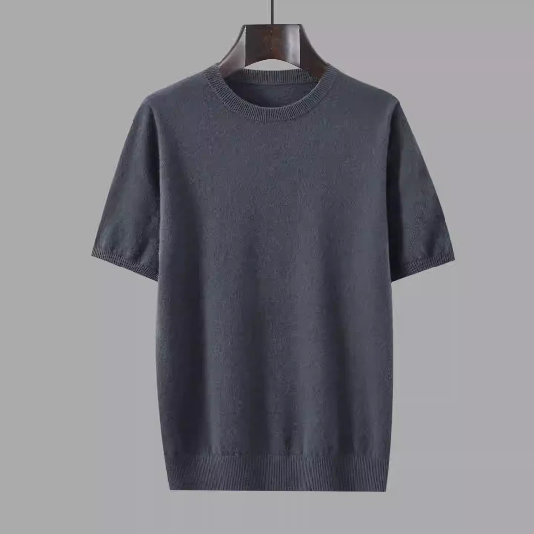 25秋冬季新款男士100%小山羊绒宽松大码300斤针织短袖半圆领毛衣