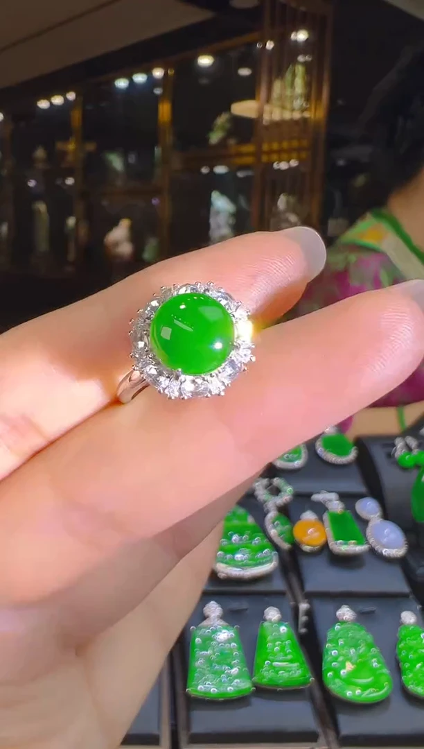 银S925镶嵌戒指翡翠213（多样性发其一）