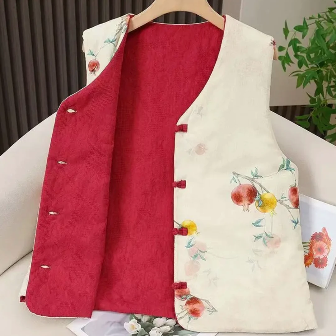 11917-新款新中式国风马甲背心坎肩盘扣上衣女[老余]