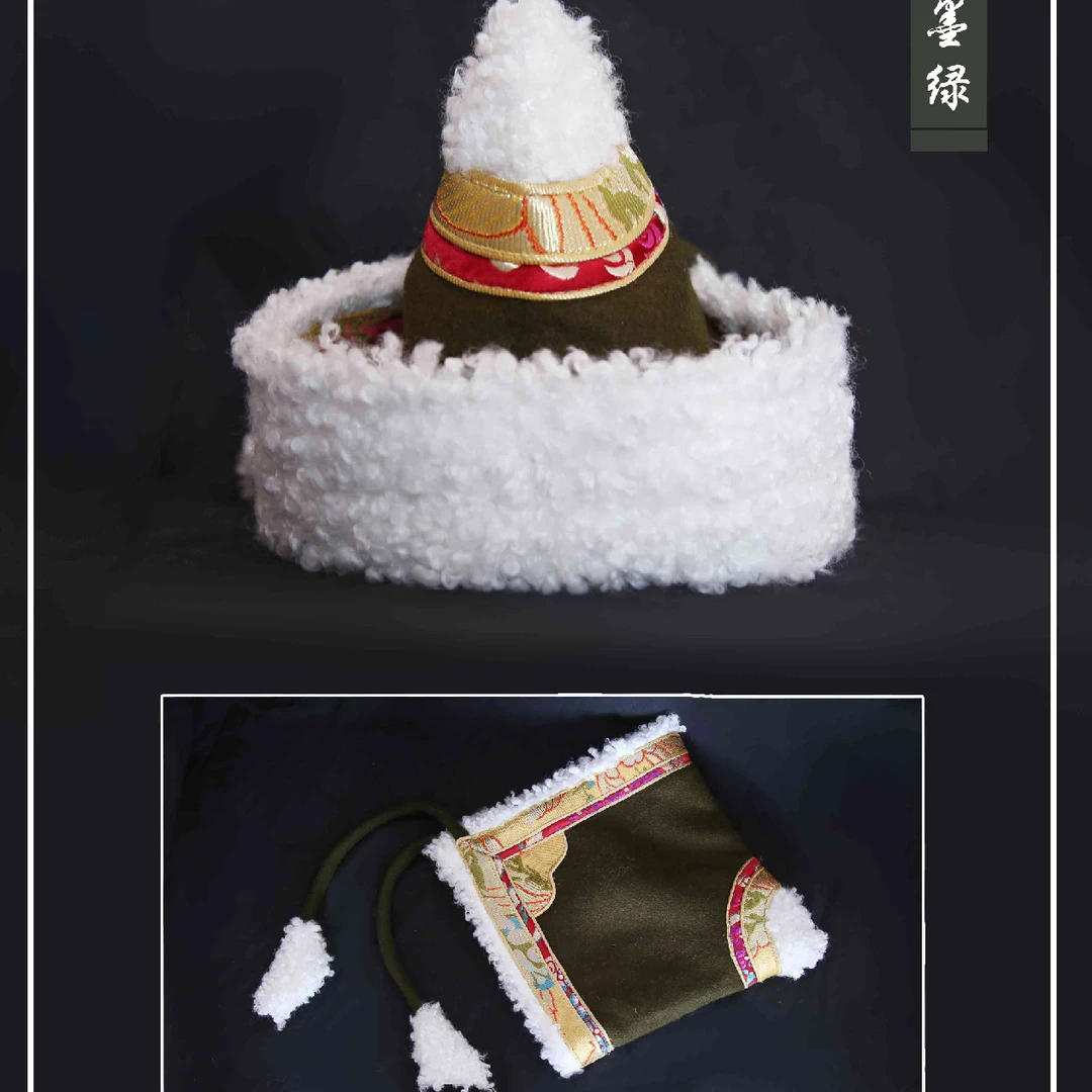 小孩彩边三角棉帽子