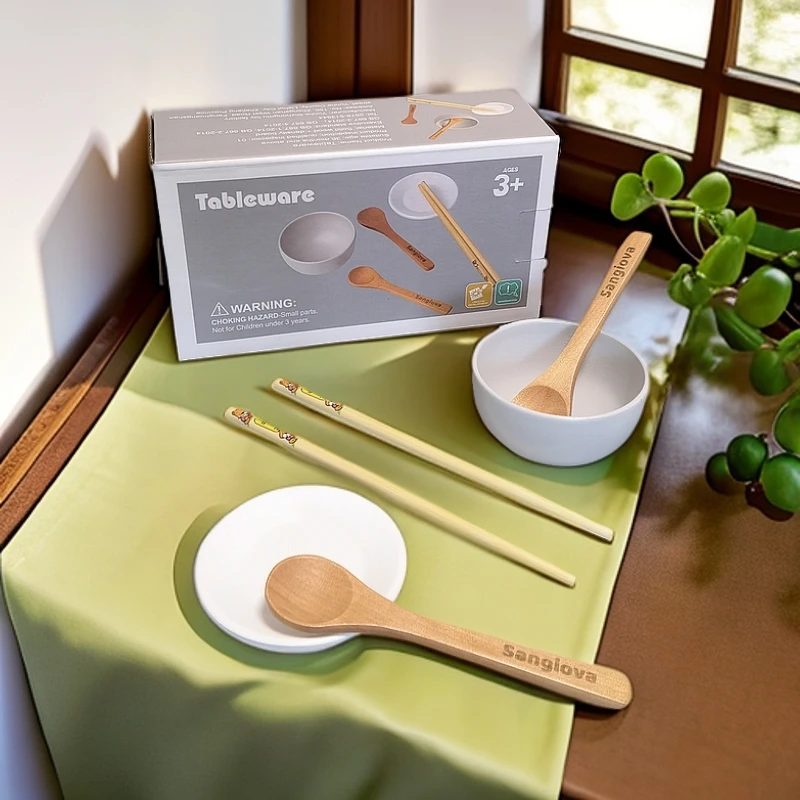 儿童木制玩具碗筷套装正品宝宝过家家礼物