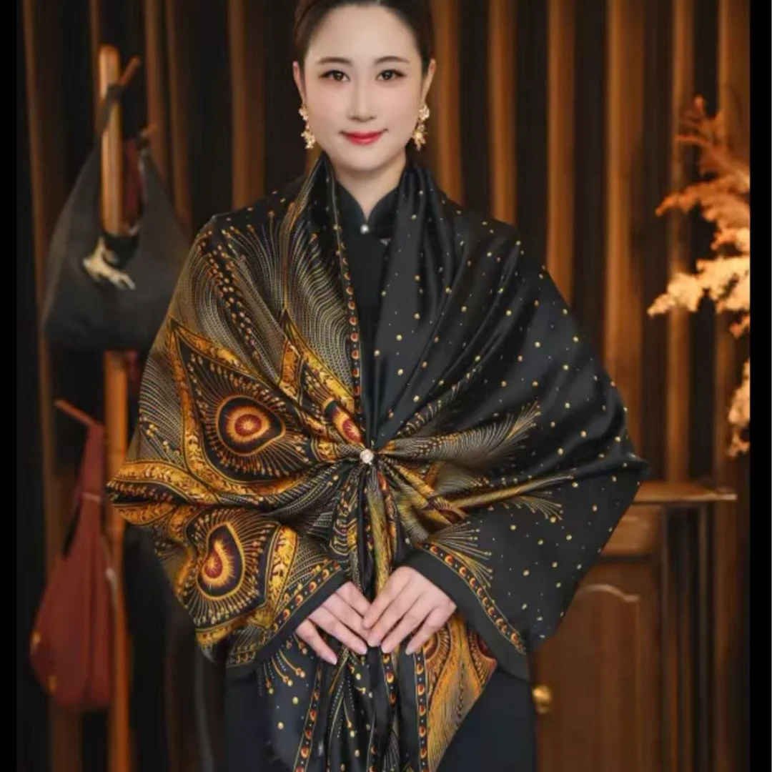 L02 黑金凤凰 围巾 180*80左右