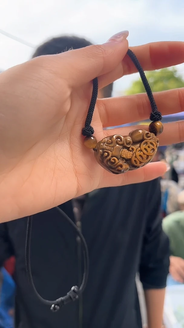 木变石（虎睛石）未镶嵌吊坠(赠链)天然貔貅多样性发一mm