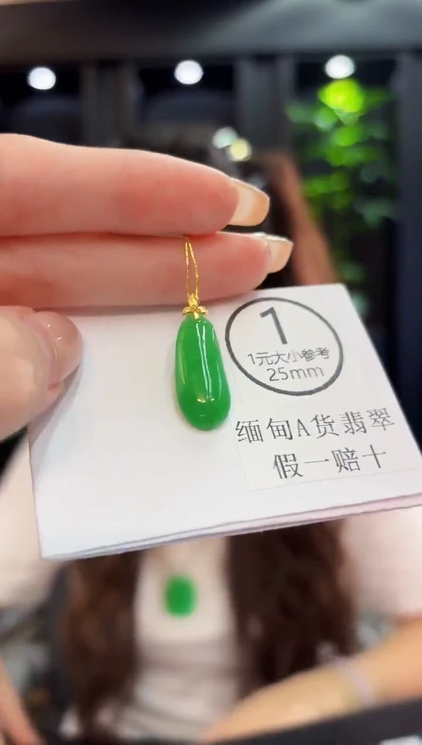 颈饰18K金镶嵌翡翠 缅料A货/支持复检/一件