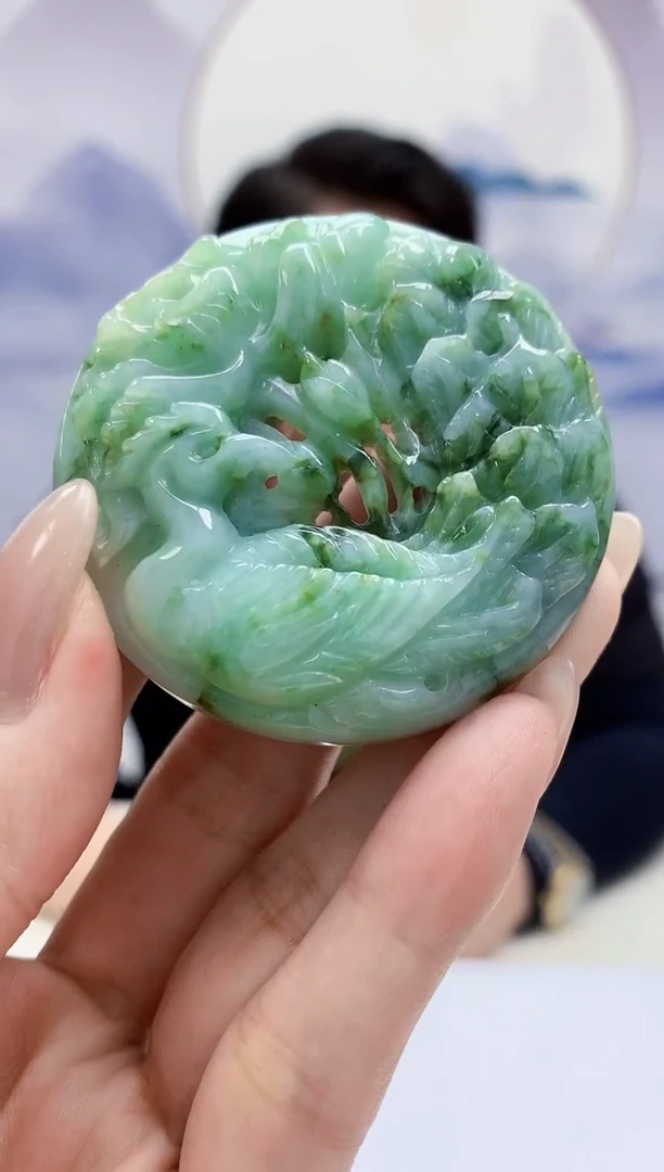 翡翠未镶嵌颈饰5060MM-jj挂件1