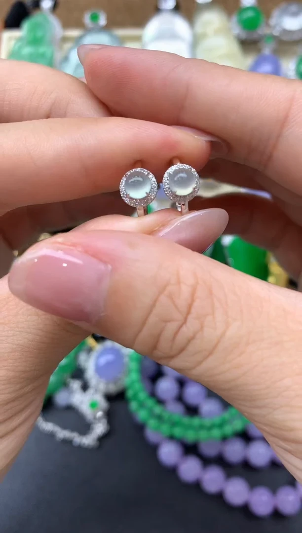 【闪购商品】翡翠耳饰18K金镶嵌73-中国好珍宝