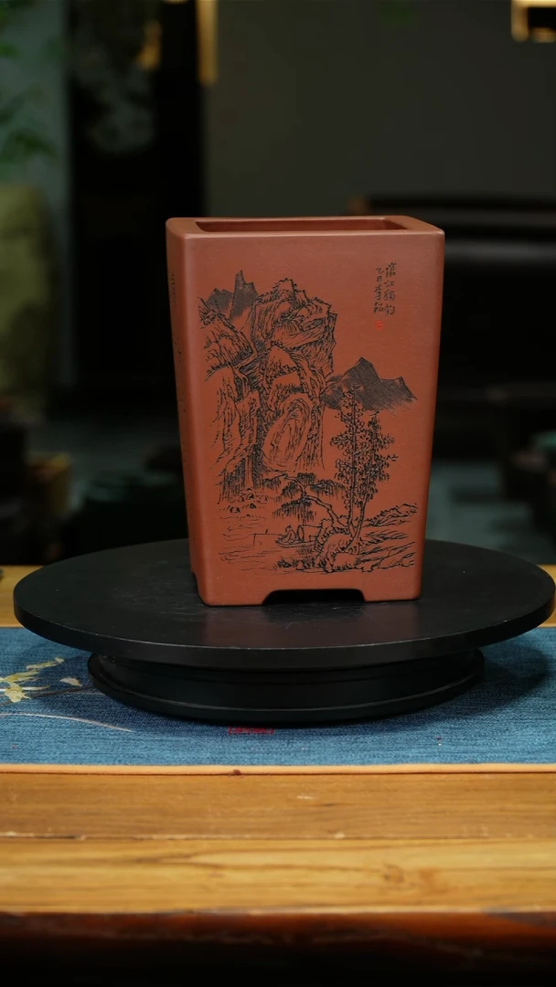 紫砂花盆随**心精品兰花微