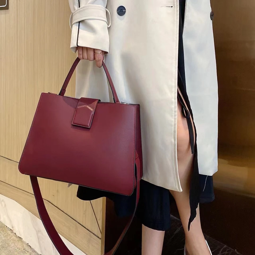 【尚恩CC】SLBL-8073-酒红-轻奢百搭手提腋下新款斜跨女包
