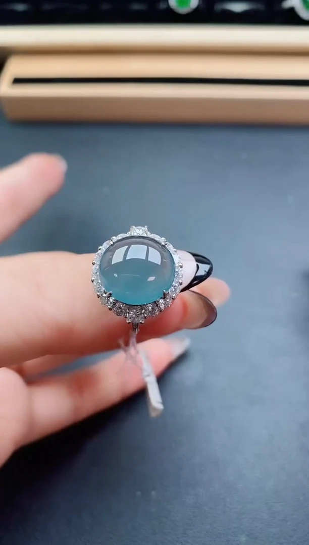 翡翠戒指银S925镶嵌1