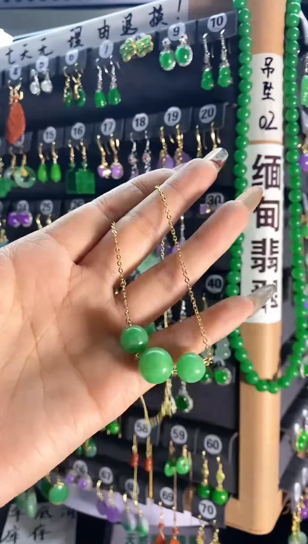【闪购商品】翡翠颈饰银S925镶嵌044...
