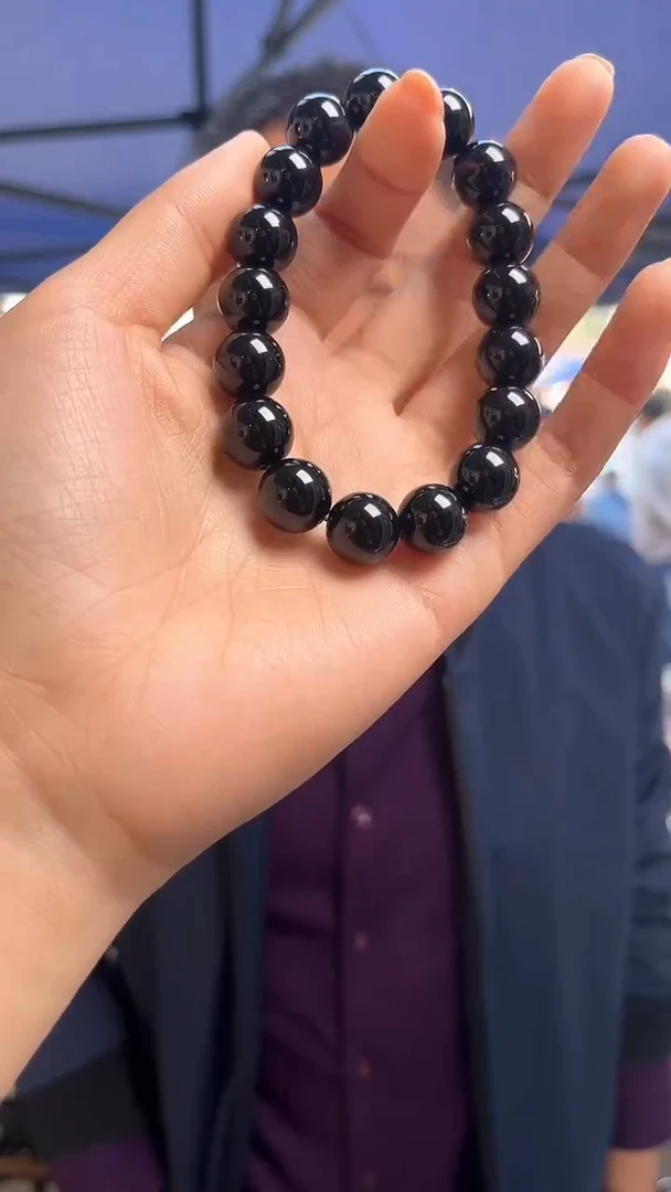 黑曜岩未镶嵌手链天然黑曜石手串多样性发一12mm