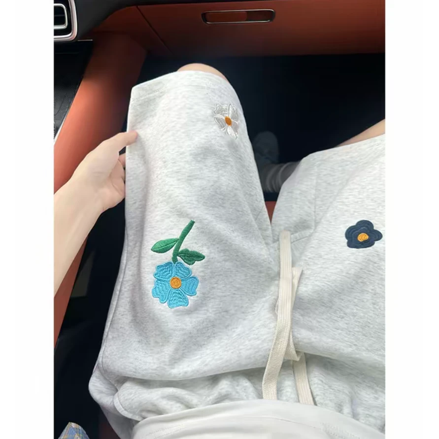 美式cleanfit外穿刺绣裤子男款夏季oversize宽松运动短裤五分中裤