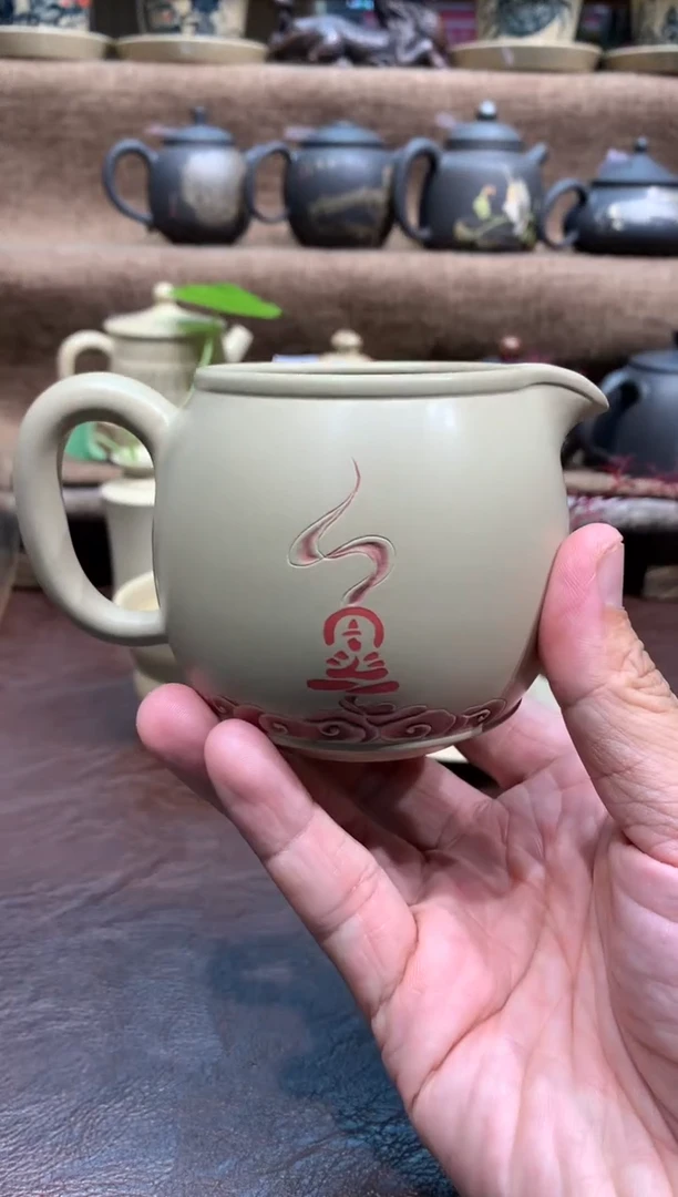 泥塑枕西山房白泥公道杯230cc