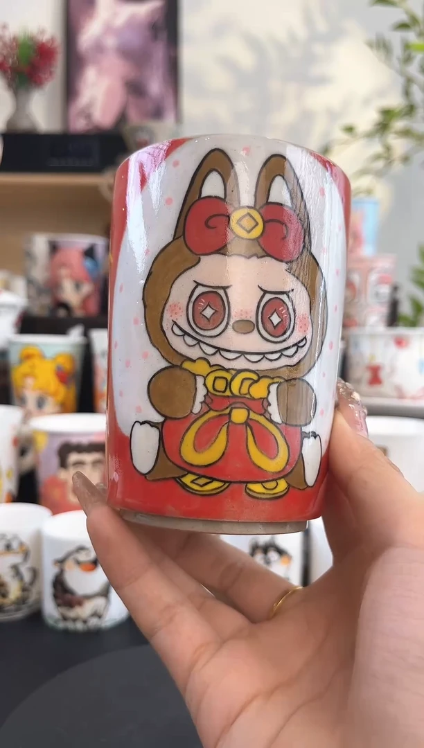 【闪购商品】摆件手工手绘陶瓷小杯杯