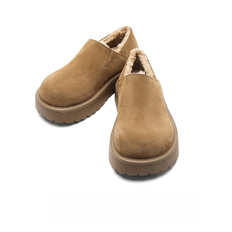 冬季加绒小土豆厚底增高全包勃肯鞋男女保暖舒适休闲情侣雪地靴