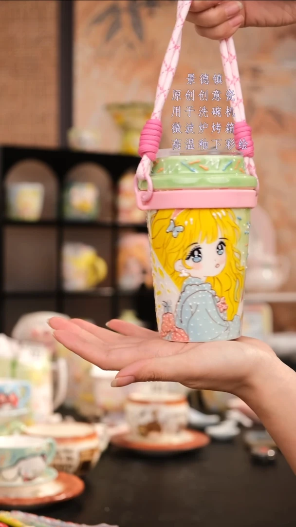摆件景德镇手工手绘设计师款