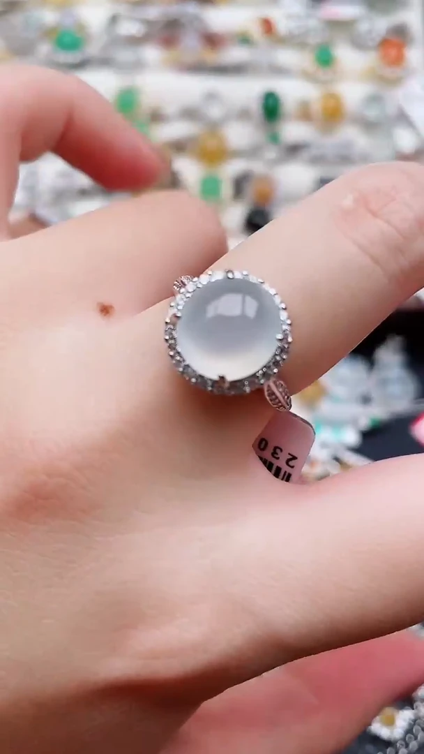 银S925镶嵌戒指翡翠92