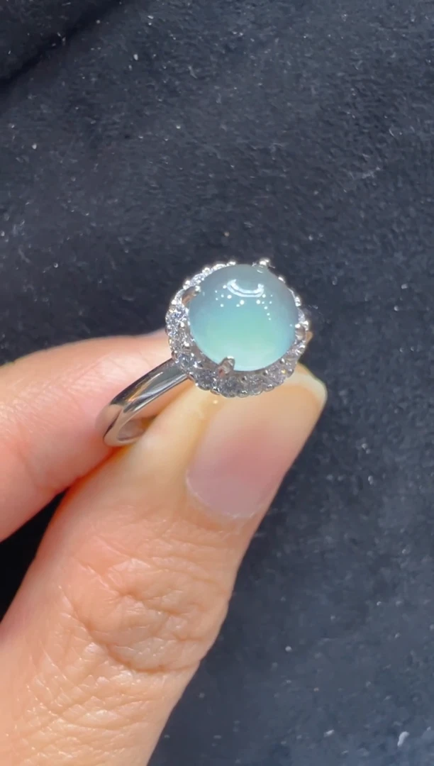 银S925镶嵌戒指翡翠多样性团购发一件