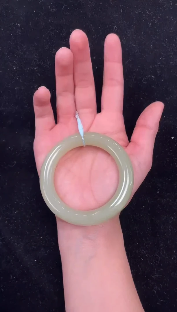 未镶嵌手镯和田玉新疆若羌黄口料54-55圈口上等和田玉手镯女