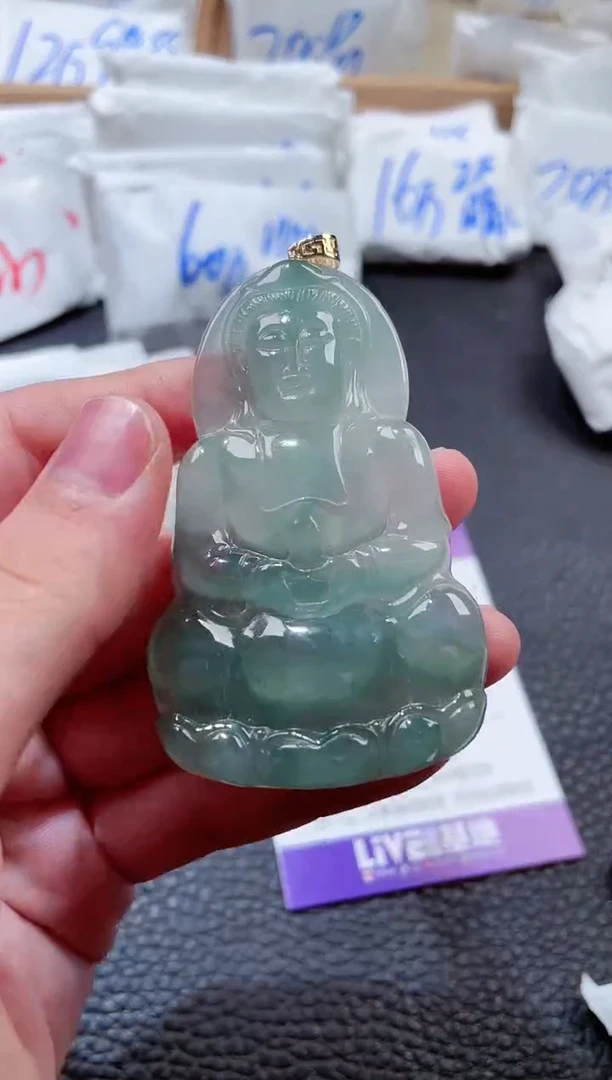 翡翠18K金镶嵌颈饰00000969