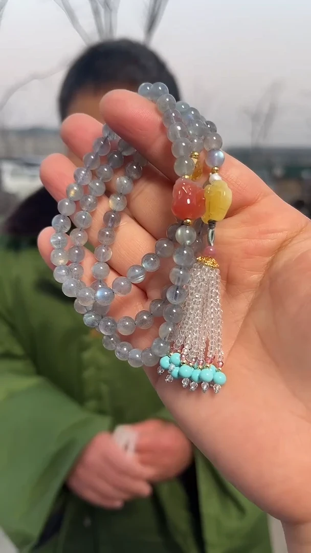 【闪购商品】月光石手链未镶嵌天然灰月光DIY手串多样性发一6mm