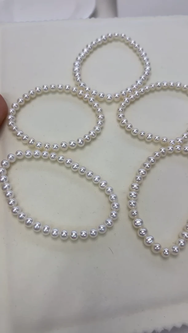 淡水珍珠手绳银S925镶嵌淡水珠手链随机发一件