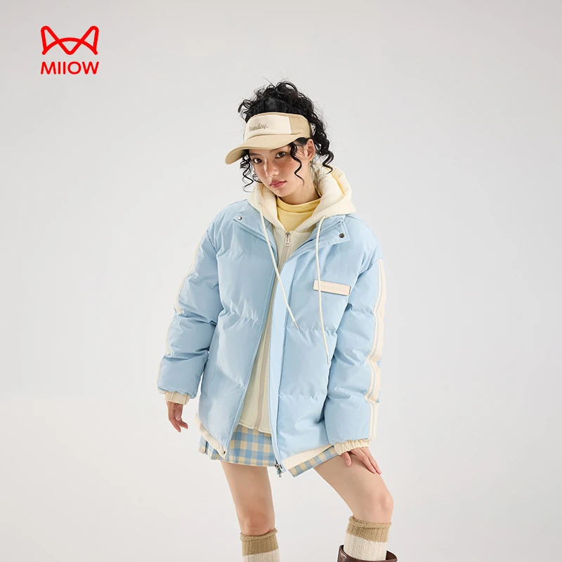 MIIOW CLASSIC/猫人经典男女同款假两件棉服加厚保暖户外情侣外套