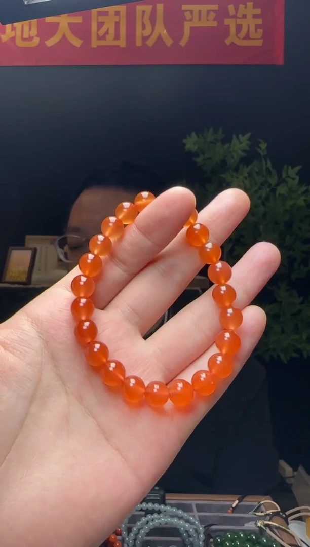未镶嵌手链南红玛瑙8.5-9mm高品质保山冰红单圈手串