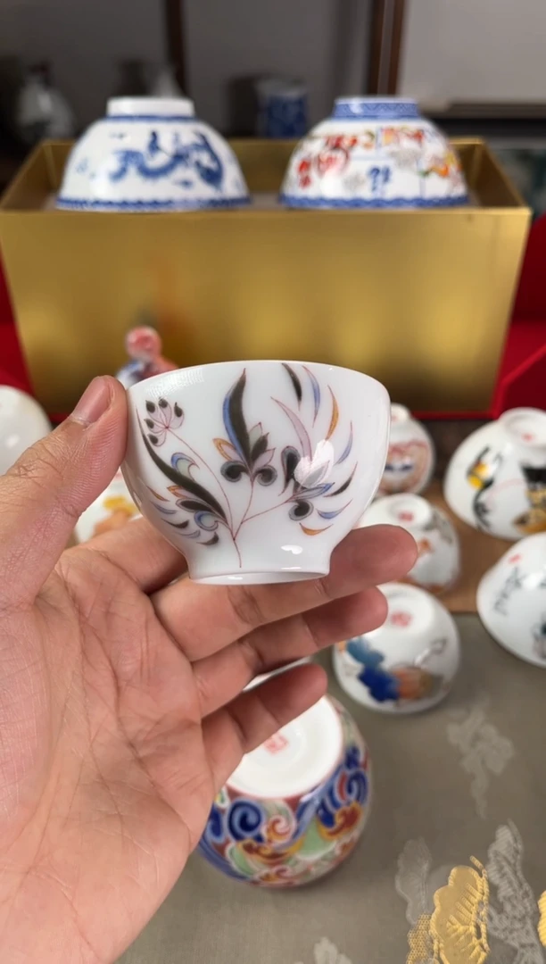 【闪购商品】景德镇文祥窑手工釉下彩陶瓷单杯