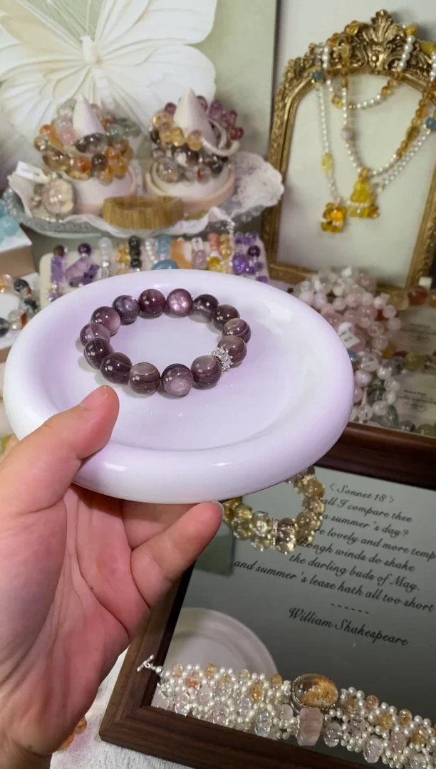 未镶嵌手链水晶紫锂云母设计款