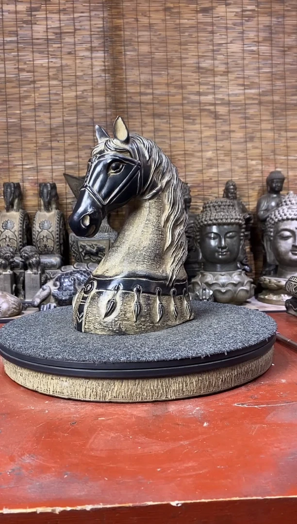 石材天然青石石雕马首